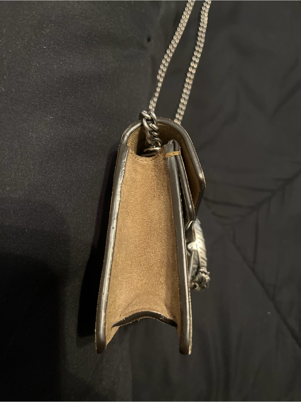 AUTHENTIC Gucci Dionysus Super mini GG Supreme Crossbody Bag with Silver Chain - Picture 4 of 7